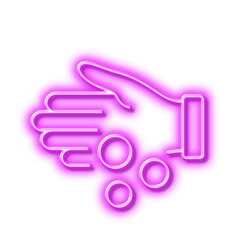 Donation money line icon. Tips money sign. Neon light effect outline icon.