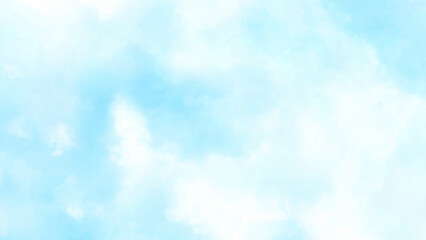 Light blue sky and white clouds. On a clear sky, floating clouds. Picturesque view of blue sky with fluffy clouds