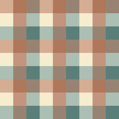 Japanese Earth Tone Checkered Vector Seamless Pattern