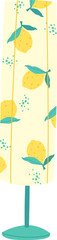 Cute modern floor lamp with lemon fabric decor flat icon