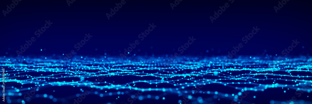 Poster futuristic digital data transfer concept. high-speed data flow of cryptocurrency servers. cyber tech
