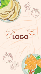 local food social media story vector template 