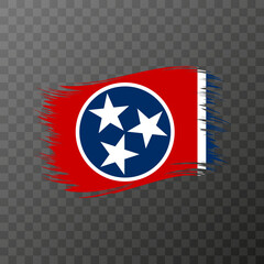 Tennessee state flag in brush style on transparent background. Vector illustration.