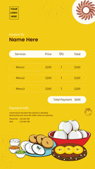 Asian traditional food invoice vector  template 