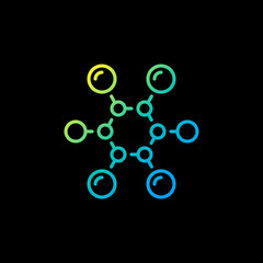 Abstract Chemistry Molecule vector Science outline colorful icon