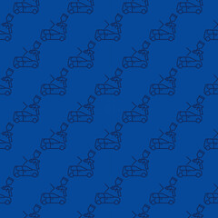 Automotive Paint Gun with Car vector concept blue geometric seamless pattern