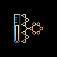 Chemical Molecule and Test-Tube vector Biotechnology linear colorful icon