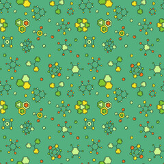 Chemical Molecules vector Chemistry Creative Seamless Pattern