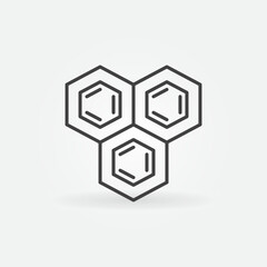 Chemistry Hexagonal Chemical Formula vector concept linear icon or symbol
