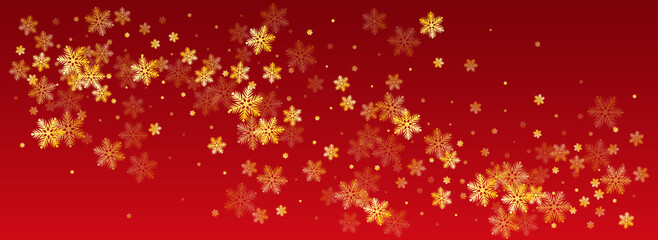 Obraz na płótnie Canvas Gray Snowfall Vector Panoramic Red Background.