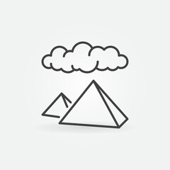 Egyptian Pyramids and Cloud vector Egypt History concept thin line icon