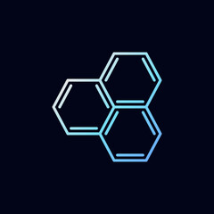 Obraz na płótnie Canvas Vector Hexagon Chemical Formula Structure concept outline blue icon