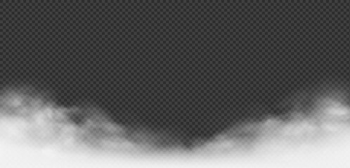 White smoke or fog isolated on a transparent background