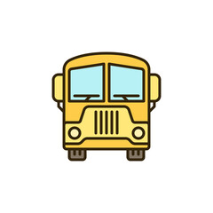 Old School Bus vector concept minimal colored icon