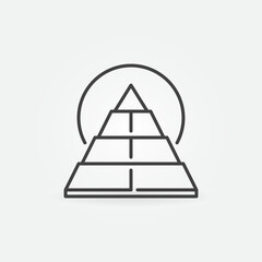 Pyramid and Egyptian Sun vector concept linear icon