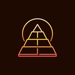 Pyramid and Egyptian Sun vector concept thin line colorful icon