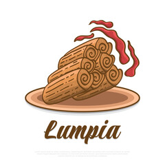Lumpia, Traditional Food From Indonesia. Illustration of Indonesian Snack