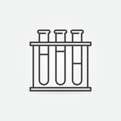Test Tubes Rack vector concept thin line icon or sign