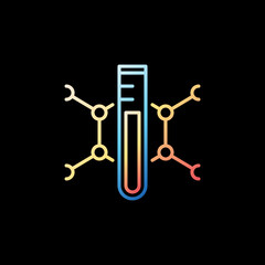 Test-Tube with Chemical Compound vector Chemistry line colorful icon