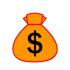 Money bag. Bag with dollar sign.