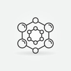 Vector Chemical Molecule Formula concept abstract thin line icon