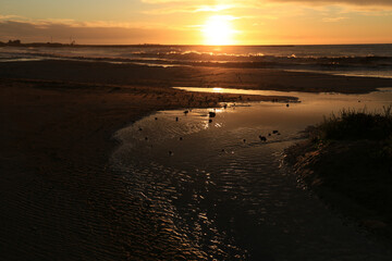 Beautiful beach in Santa Pola at sunrise