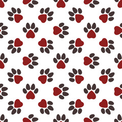 Animal Footprints Pattern vector cute seamless background