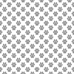 Dog Paw Footprints vector concept geometric seamless pattern