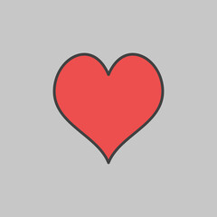 Hearts Card Suit vector concept red minimal icon or symbol