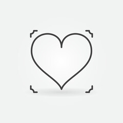 Hearts Playing Card Suit concept vector simple line icon or symbol