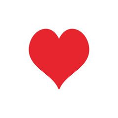 Hearts Playing Card Suit vector concept red solid minimal icon or symbol