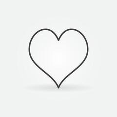 Hearts Playing Card Suit vector concept thin line minimal icon