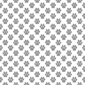 Dog Paw Footprints vector concept geometric seamless pattern