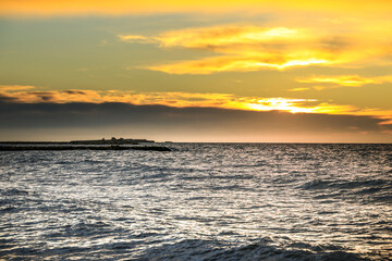 Beautiful beach in Santa Pola at sunrise