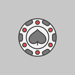 Spades Casino Chip vector concept colored icon