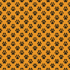 Vector geometric pattern with Animal Tracks - Paw Footprints seamless background