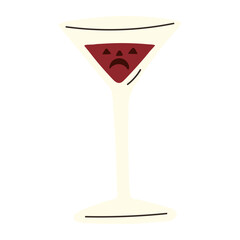 Halloween cocktail glass vector illustration in flat color design