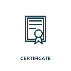 certificate icon vector. achievement icon vector symbol illustration. modern simple vector icon for your design. diploma icon vector	