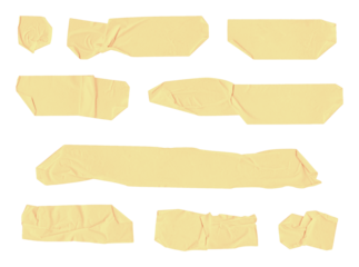 Adhesive, masking tape strips isolated on transparent background. Extracted. 