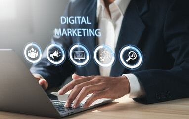 Internet digital marketing technology concept. Business Analysis and Strategy. Finance and Banking....