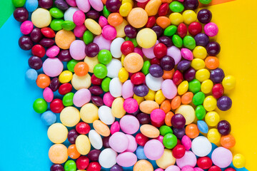 Fototapeta na wymiar candy on the colorful table, colorful sweet candy