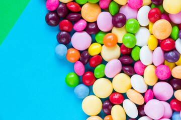 candy on the colorful table, colorful sweet candy
