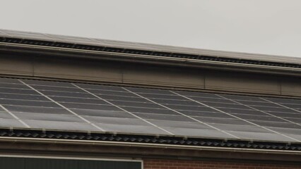 A barn roof filled with solar panels