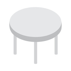 Isometric Table Furniture Composition
