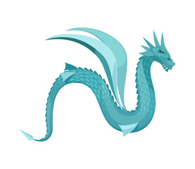 Blue Dragon Cartoon Composition