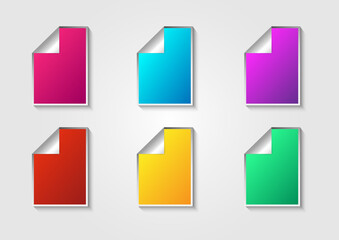 Vivid colorful paper sheets on flat style