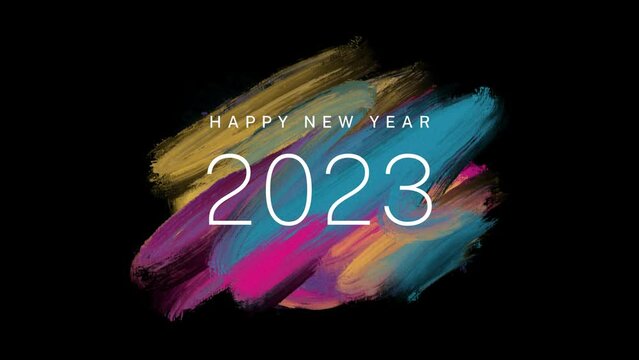 Happy new year 2023 wish image with colourful background