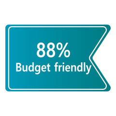 Budget Friendly sign tag banner vector art illustration Isolated on White Background