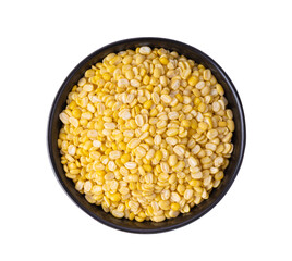 peeled split mung beans in a bowl isolated on transparent png
