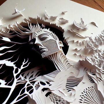 Giant on the Ground in Forest Gulliver Travel - Generative AI